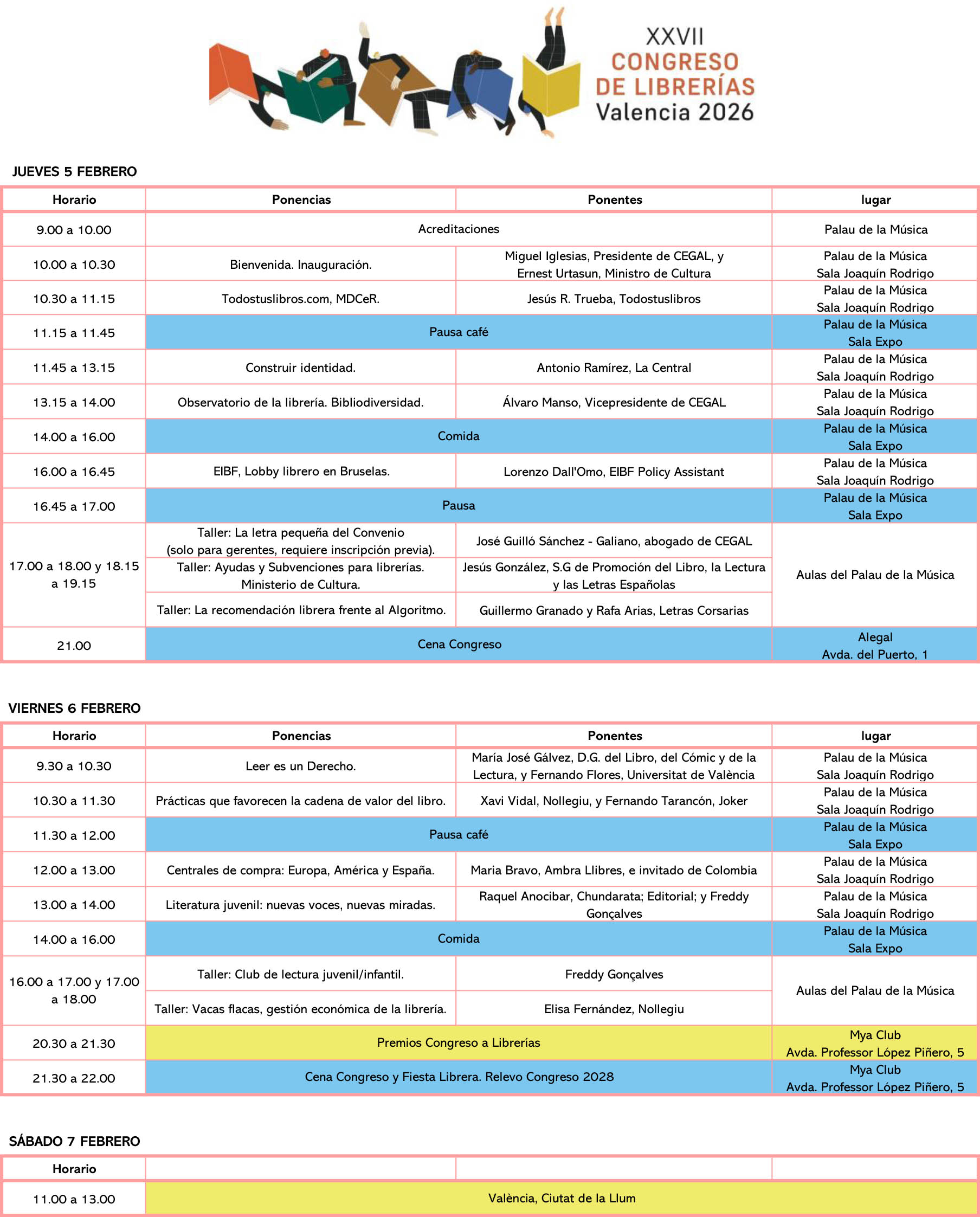 Programa Congreso Valencia horarios